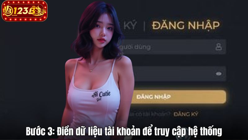 Bước 3: Điền dữ liệu tài khoản để truy cập hệ thống