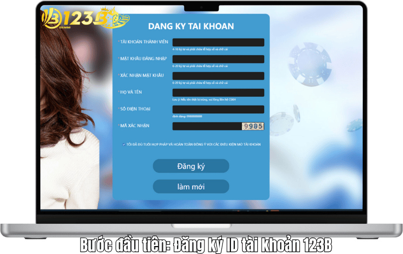 Bước đầu tiên: Đăng ký ID tài khoản 123B
