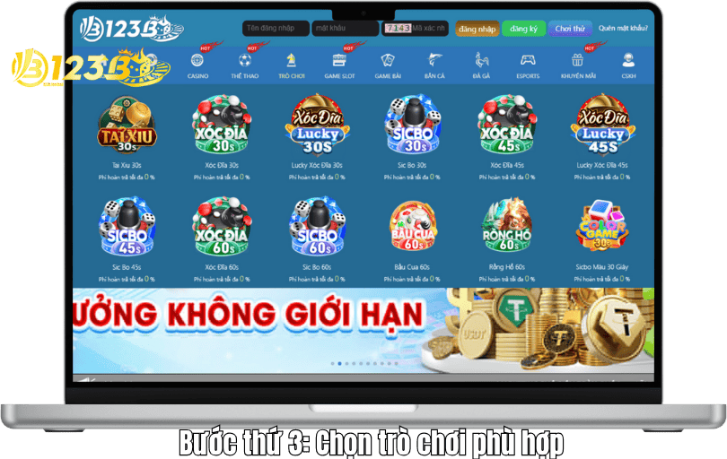 Bước thứ 3: Chọn trò chơi phù hợp